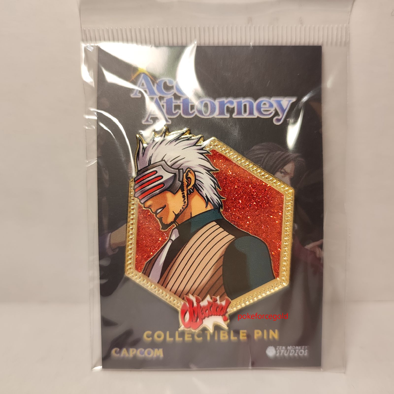 Ace Attorney Phoenix Wright Godot Enamel Pin Collectible Full Color Badge